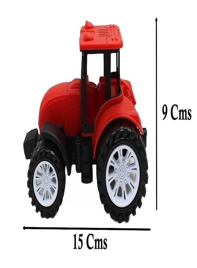 WAKTORO Friction Powered Pull Along Heavy Duty Plastic Tractor Toy with 4 Wheels for Boys & Girls (Multi Color) - Image 5